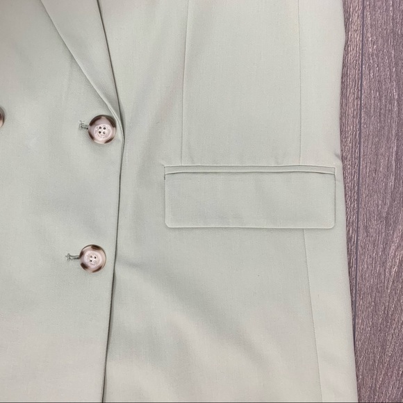 Zara Double Breasted Vest Blazer Green Size L NWT - Picture 10 of 17